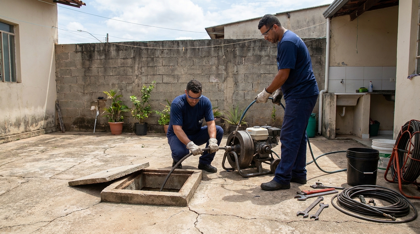 Desentupimento de esgoto residencial em Niterói‑RJ