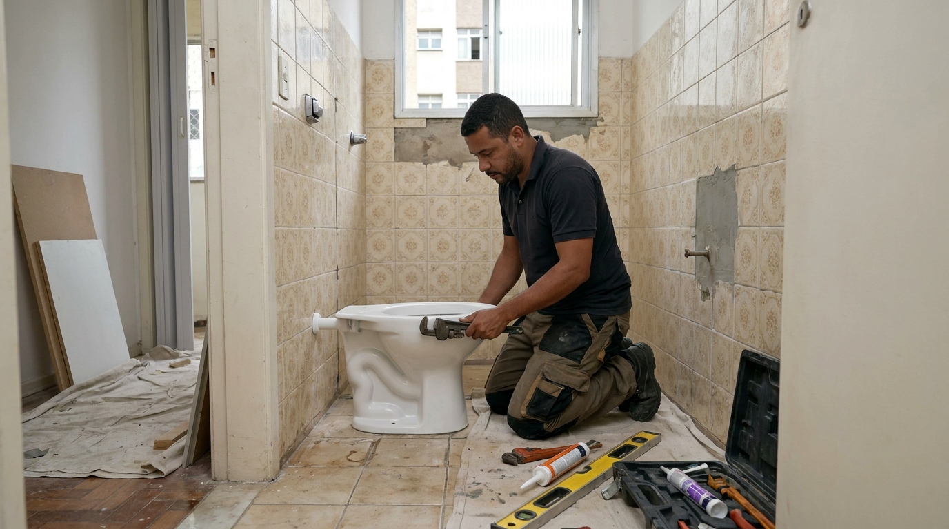 Instalação de vaso sanitário profissional em Niterói‑RJ