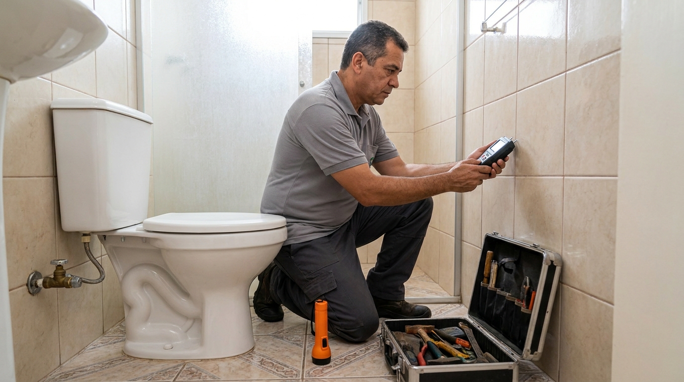 Técnico de caça vazamento com detector em Niterói‑RJ